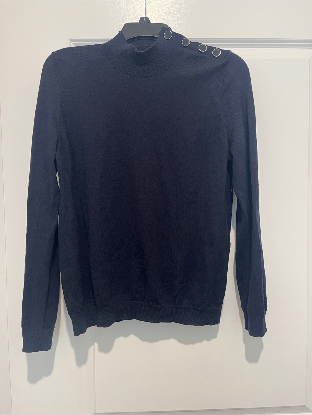 Sezane navy merino wool sweater